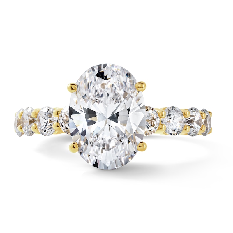 4.00 CT. T.W. Certified Oval Lab-Grown Diamond Engagement Ring in 14K Gold (F/VS2)