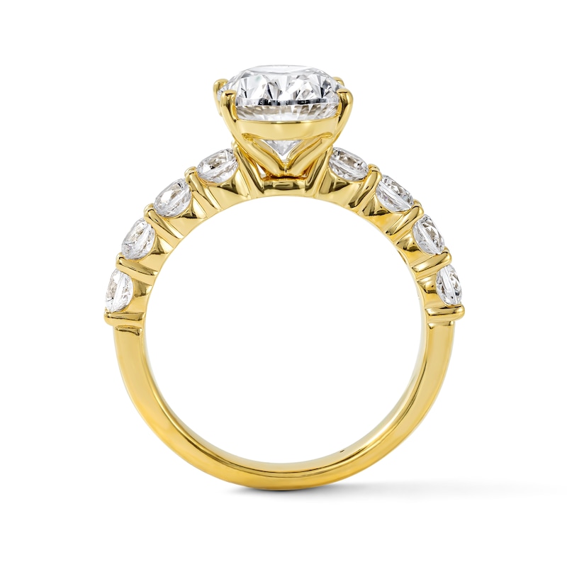 4.00 CT. T.W. Certified Oval Lab-Grown Diamond Engagement Ring in 14K Gold (F/VS2)