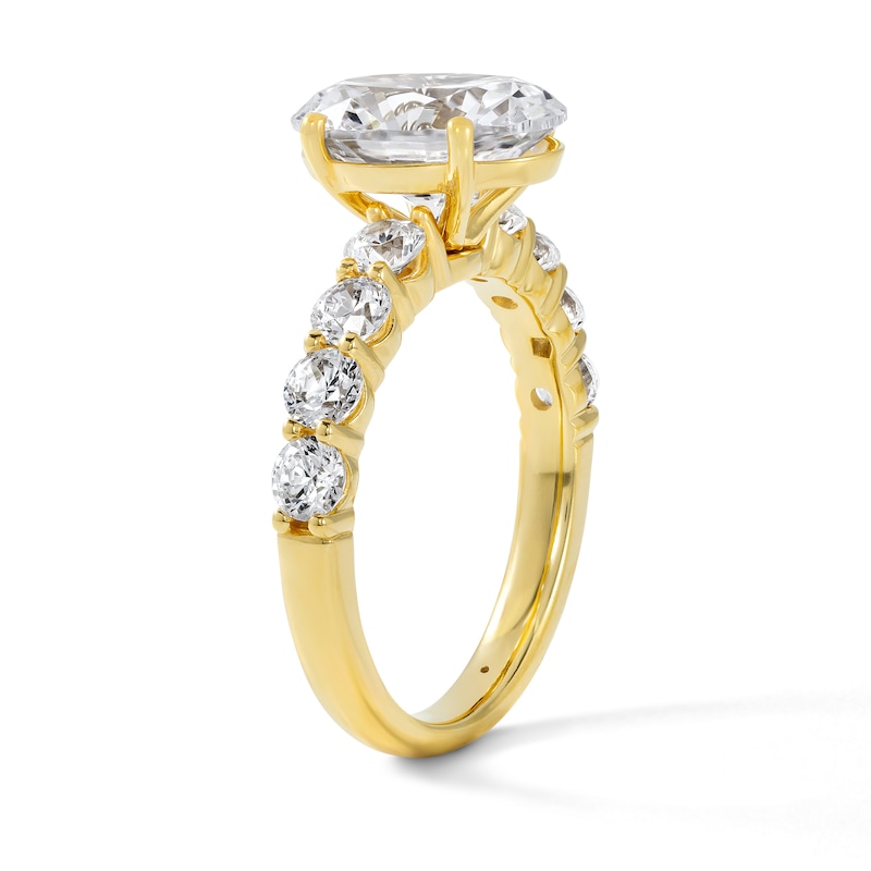 4.00 CT. T.W. Certified Oval Lab-Grown Diamond Engagement Ring in 14K Gold (F/VS2)
