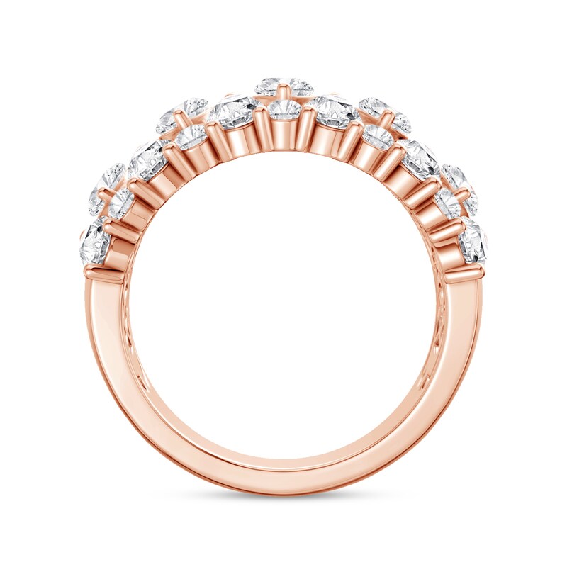 4.00 CT. T.W. Marquise-Cut and Pear-Shaped Lab-Grown Diamond Ring in 14K Rose Gold (F/VS2)