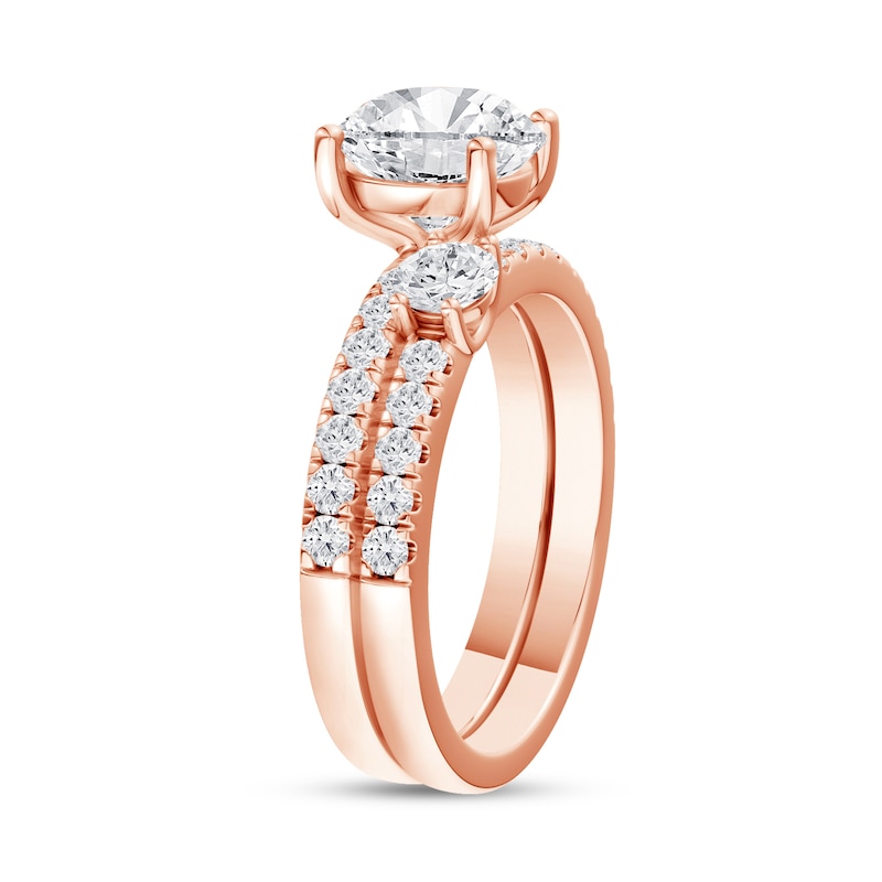 2.75 CT. T.W. Certified Lab-Grown Diamond Bridal Set in 14K Rose Gold (F/VS2)