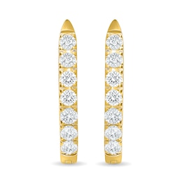 0.40 CT. T.W. Lab-Grown Diamond Angled Hoop Earrings in Sterling Silver with 10K Gold Plate (F/SI2)