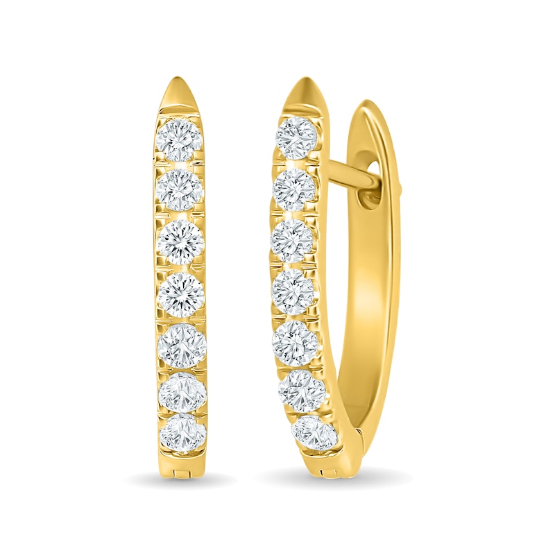0.40 CT. T.W. Lab-Grown Diamond Angled Hoop Earrings in Sterling Silver with 10K Gold Plate (F/SI2)