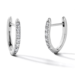 0.38 CT. T.W. Lab-Grown Diamond Angled Hoop Earrings in Sterling Silver (F/SI2)