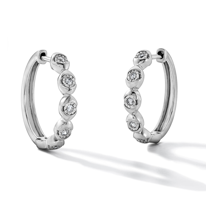 0.12 CT. T.W. Lab-Grown Diamond Five-Stone Hoop Earrings in Sterling Silver (F/SI2)