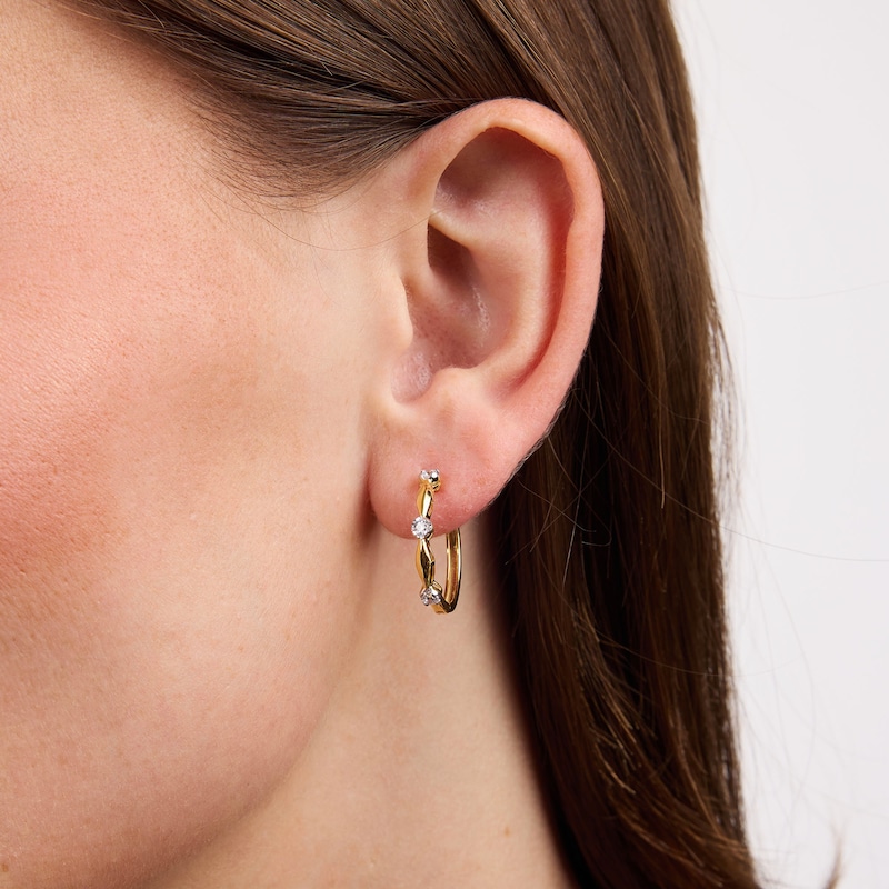 0.30 CT. T.W. Lab-Grown Diamond Hoop Earrings in 10K Gold (F/SI2)