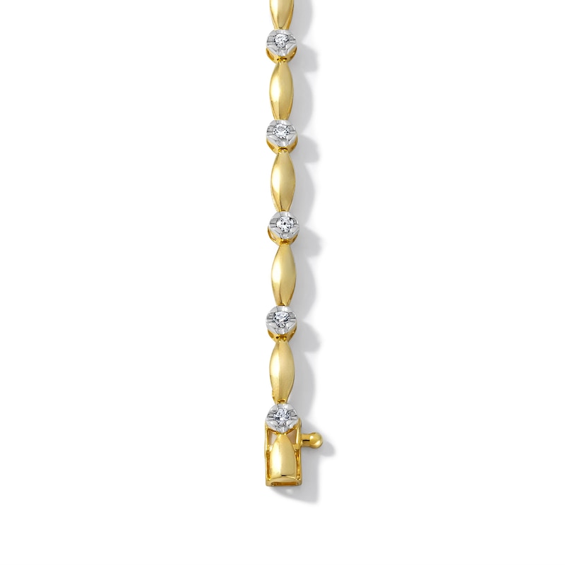 0.30 CT. T.W. Lab-Grown Diamond and Marquise Link Bracelet in 10K Gold (F/SI2) - 7"