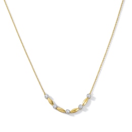 0.30 CT. T.W. Lab-Grown Diamond and Marquise Link Necklace in 10K Gold (F/SI2) - 16"