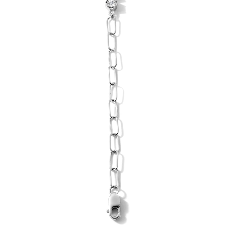0.10 CT. T.W. Lab-Grown Diamond Paperclip Bracelet in Sterling Silver (F/SI2) - 7.5"