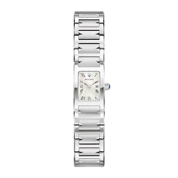 Ladies' Bulova Harmony Stainless Steel Watch with White Mother-of-Pearl Dial (96L360)