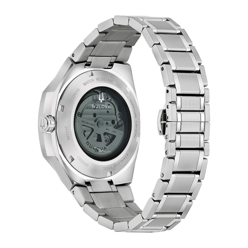 Men's Bulova Surveyor Automatic Silver-Tone Stainless Steel Watch with Green Dial (96A346)