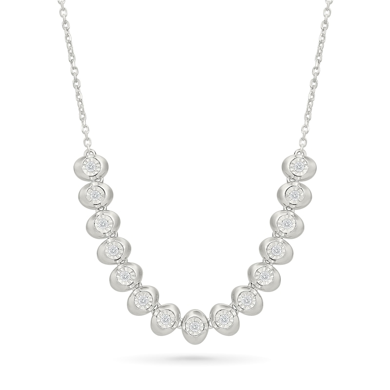 0.12 CT. T.W. Lab-Grown Diamond Smile Necklace in Sterling Silver (F/SI2) - 18"