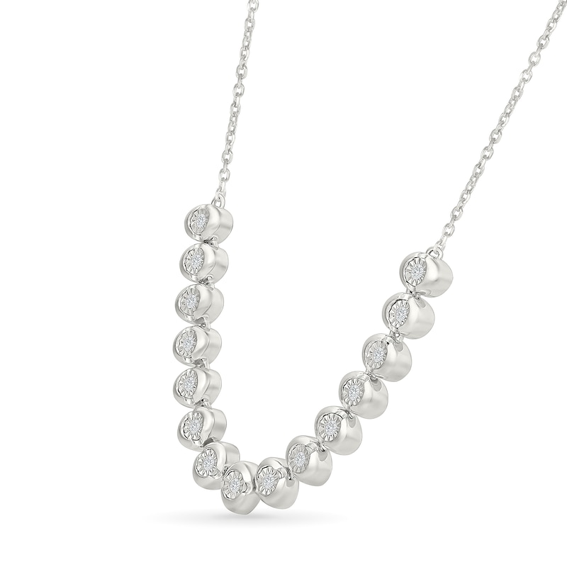 0.12 CT. T.W. Lab-Grown Diamond Smile Necklace in Sterling Silver (F/SI2) - 18"