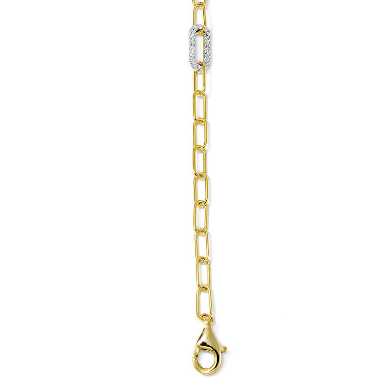 0.50 CT. T.W. Lab-Grown Diamond Paperclip Chain Bracelet in 10K Gold (F/SI2) - 7.5"