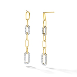 0.50 CT. T.W. Lab-Grown Diamond Paperclip Chain Drop Earrings in 10K Gold (F/SI2)