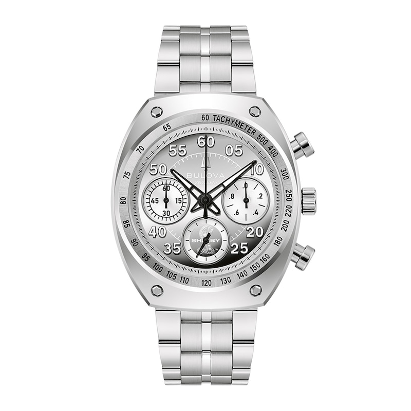 Men's Bulova Shelby® Racer Chronograph Limited Edition Stainless Steel Watch with Extra Leather Strap (96K118)