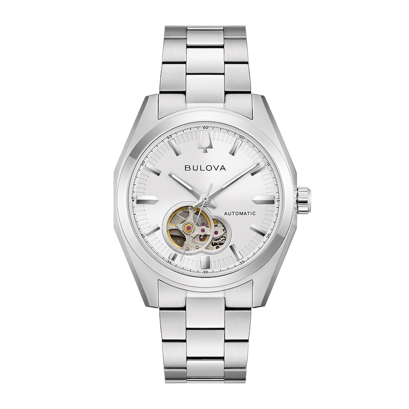 Men's Bulova Surveyor Automatic Stainless Steel Watch with White Dial (96A345)
