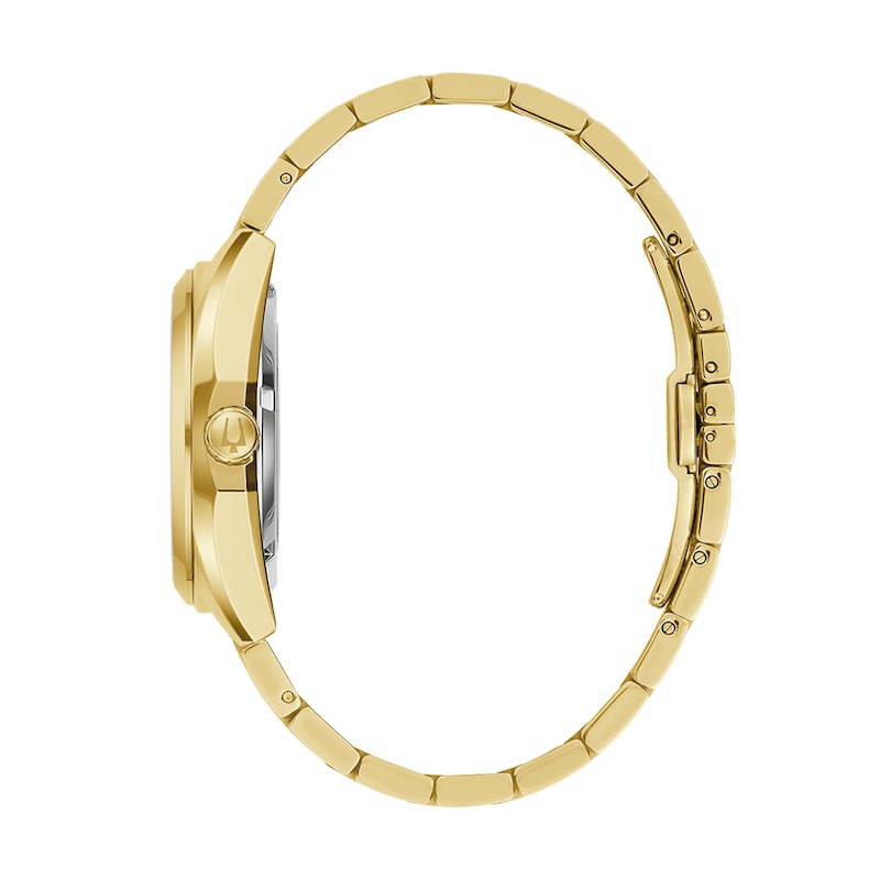 Men's Bulova Surveyor Automatic Gold-Tone Stainless Steel Watch with Blue Dial (97A203)