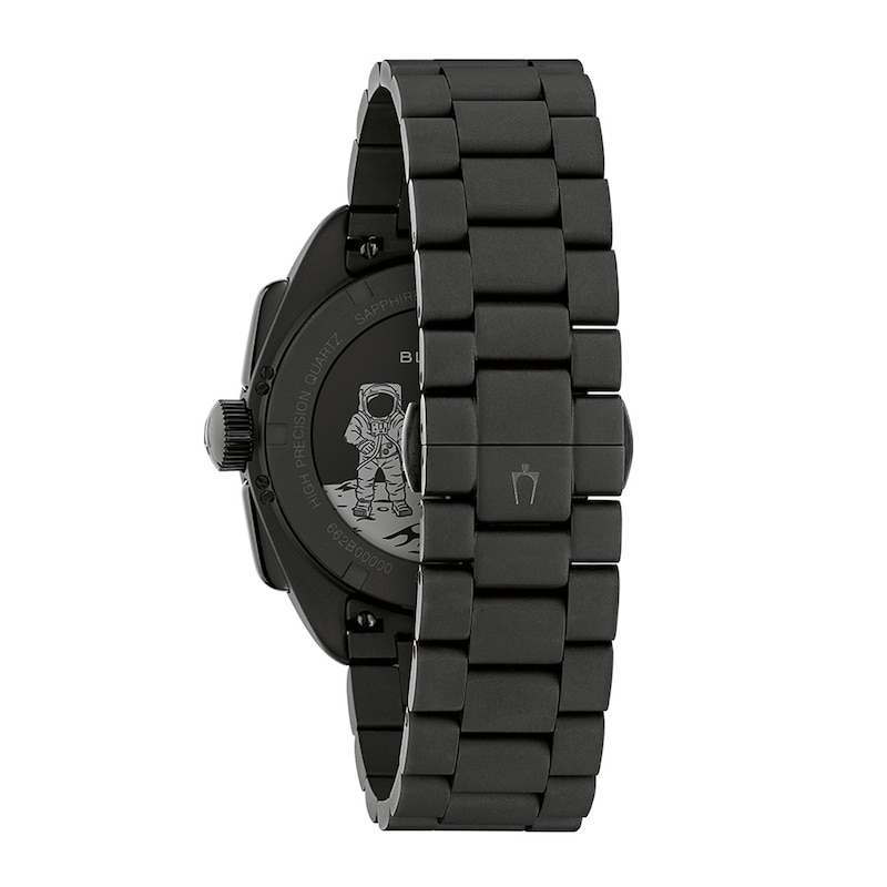 Men's Bulova Lunar Pilot Black Hole Limited Edition HPQ Black IP Stainless Steel Watch with Black Dial (98A335)
