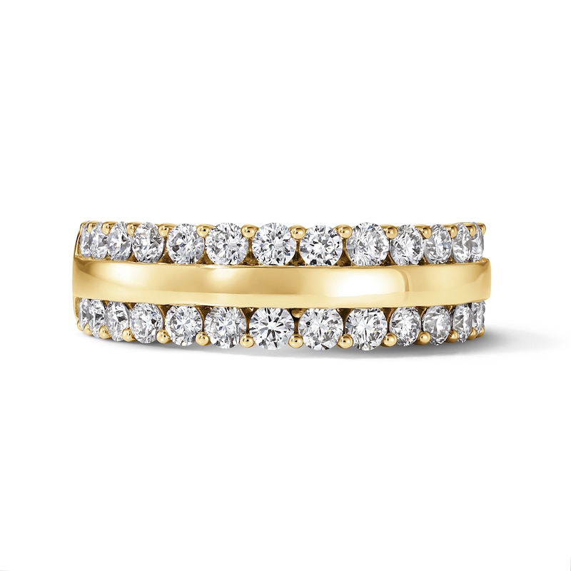 1.00 CT. T.W. Lab-Grown Diamond Two-Row Ring 10K Gold (F/VS2