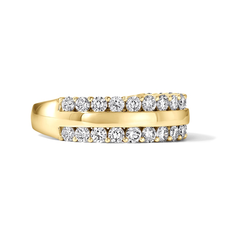 1.00 CT. T.W. Lab-Grown Diamond Two-Row Ring 10K Gold (F/VS2