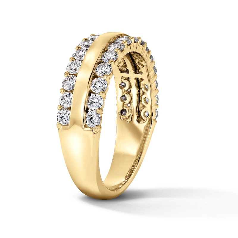 1.00 CT. T.W. Lab-Grown Diamond Two-Row Ring 10K Gold (F/VS2