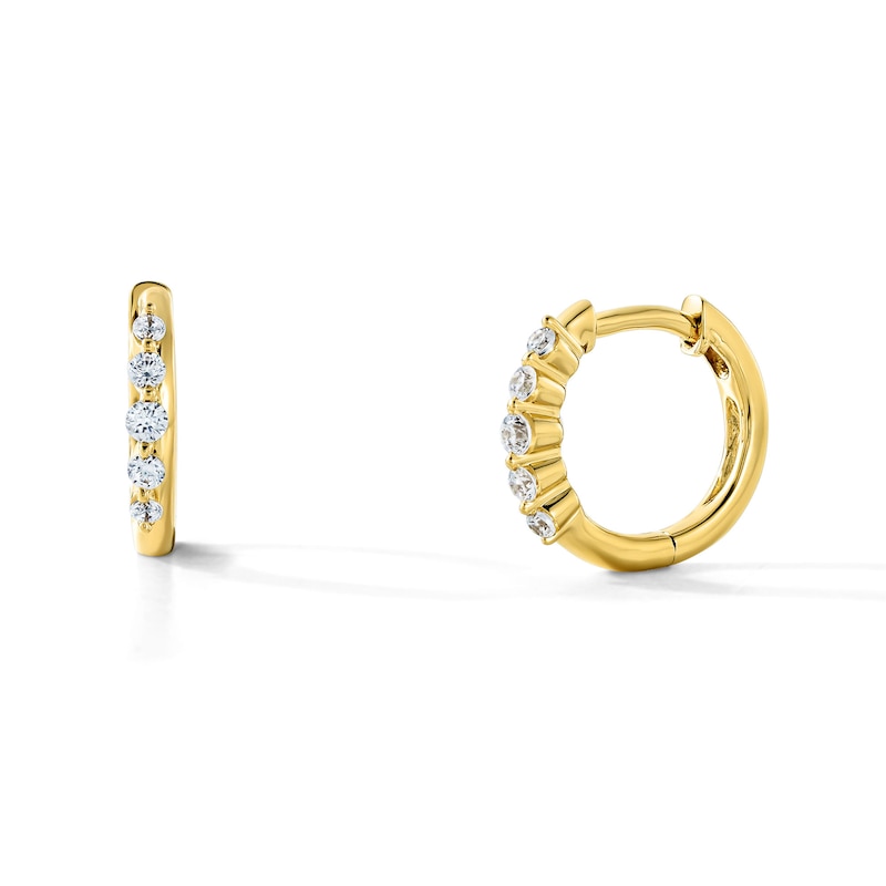 0.15 CT. T.W. Lab-Grown Diamond Hoop Earrings in Sterling Silver with 14K Yellow Gold Plate (F/SI2)