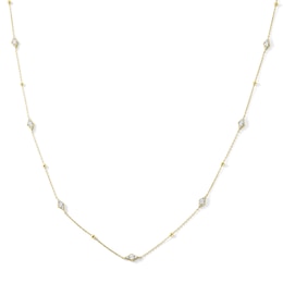 0.50 CT. T.W. Lab-Grown Diamond Station Necklace in Sterling Silver with 14K Yellow Gold Plate (F/SI2) - 18"