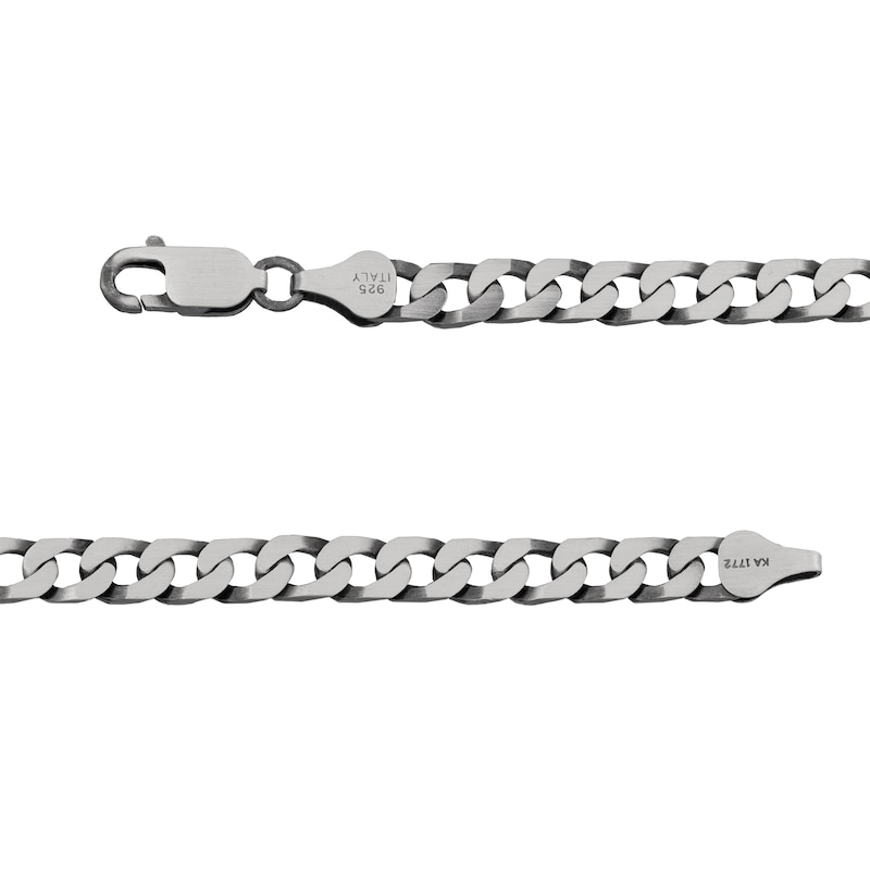 5.4mm Curb Chain Necklace and Bracelet Set in Oxidized Sterling Silver
