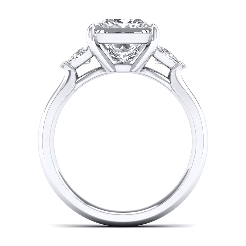 3.50 CT. T.W. Certified Princess and Trillion-Cut Lab-Grown Diamond Engagement Ring 14K White Gold (F/VS2)