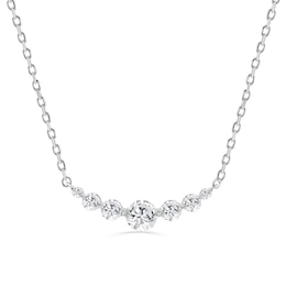 1.00 CT. T.W. Lab-Grown Diamond Graduated Journey Necklace in Sterling Silver (F/SI2) - 18"