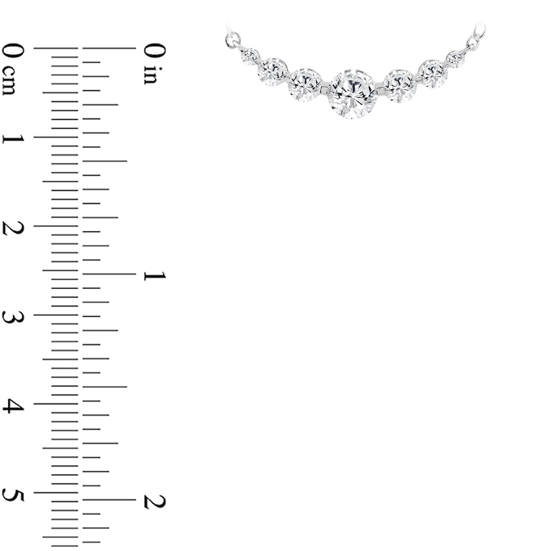 1.00 CT. T.W. Lab-Grown Diamond Graduated Journey Necklace in Sterling Silver (F/SI2) - 18"
