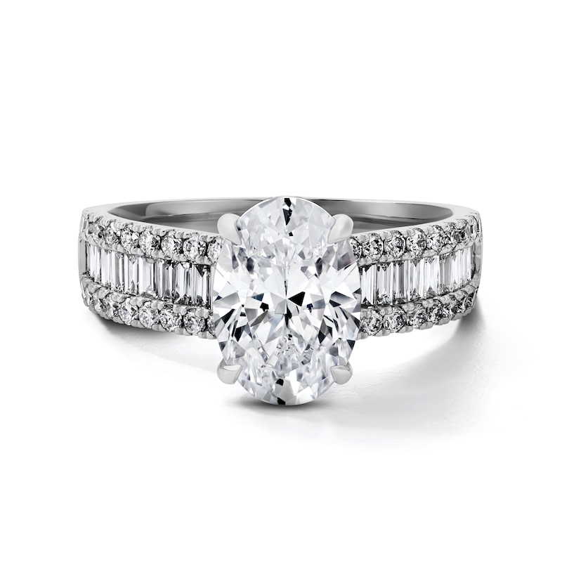 2.75 CT. T.W. Certified Oval Lab-Grown Diamond Engagement Ring in 14K White Gold (F/VS2)