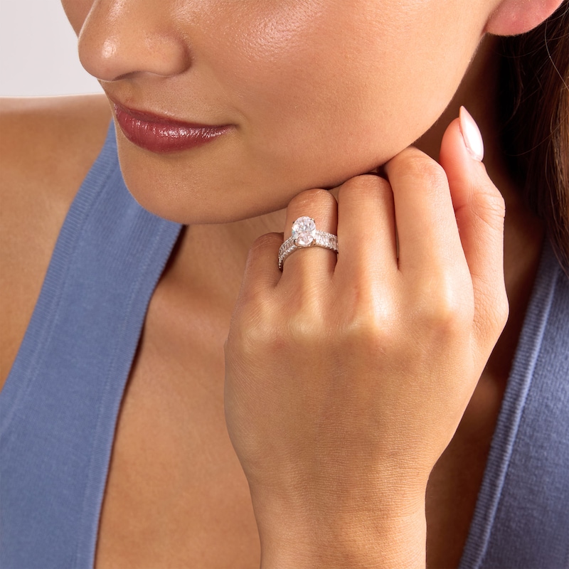 2.75 CT. T.W. Certified Oval Lab-Grown Diamond Engagement Ring 14K White Gold (F/VS2)