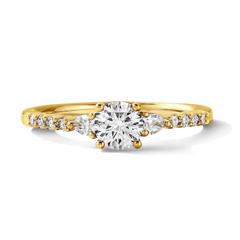 0.70 CT. T.W. Canadian Certified Diamond Three-Stone Engagement Ring in 14K Gold (I/I1)