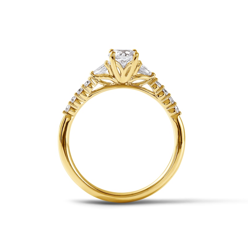 0.70 CT. T.W. Canadian Certified Diamond Three-Stone Engagement Ring in 14K Gold (I/I1)
