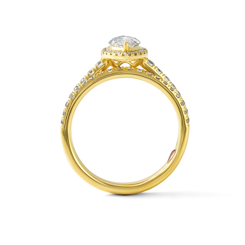 1.30 CT. T.W. Certified Marquise-Cut Lab-Grown Diamond Frame Bridal Set 14K Gold (F/VS2)