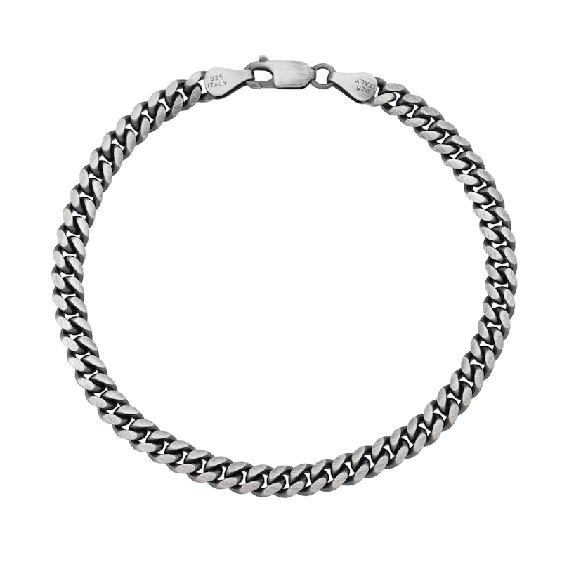 5.0mm Miami Cuban Chain Bracelet in Oxidized Stainless Steel - 8.25"