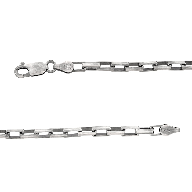 3.5mm Box Chain Bracelet in Oxidized Stainless Steel - 8.25"
