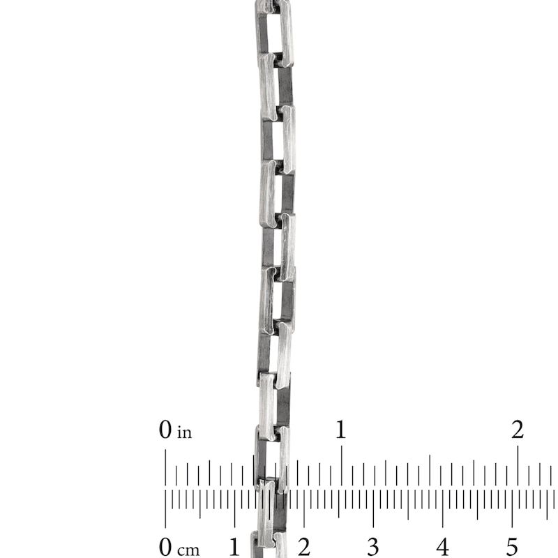 3.5mm Box Chain Bracelet in Oxidized Stainless Steel - 8.25"