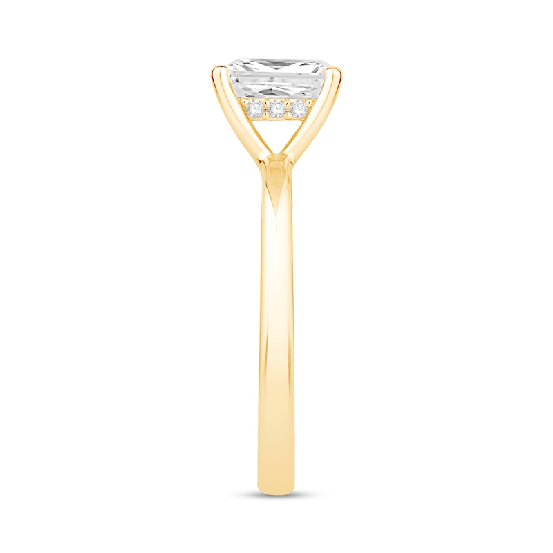 1.06 CT. T.W. Radiant-Cut Certified Center Diamond Solitaire Engagement Ring 18K Gold (F/SI2)