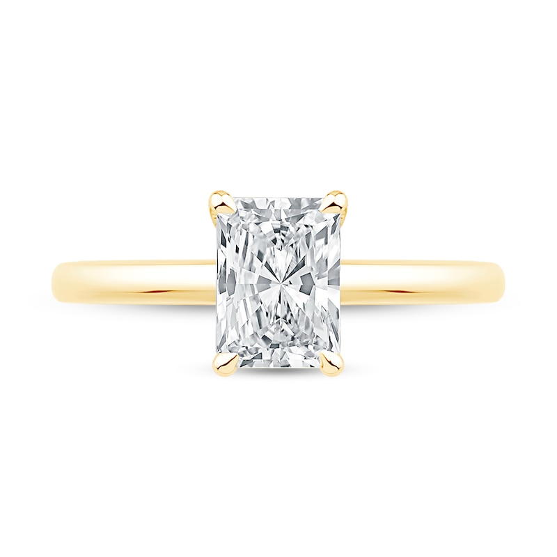 1.06 CT. T.W. Radiant-Cut Certified Center Diamond Solitaire Engagement Ring 18K Gold (F/SI2)