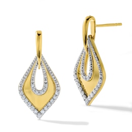 0.23 CT. T.W. Lab-Grown Diamond Teardrop Earrings in Sterling Silver with 14K Yellow Gold Plate (F/SI2)