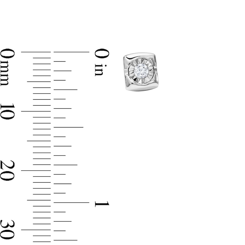0.10 CT. T.W. Lab-Grown Diamond Solitaire Square Stud Earrings in Sterling Silver (F/SI2)