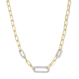 0.50 CT. T.W. Lab-Grown Diamond Paperclip Chain Necklace in 10K Gold (F/SI2) - 16.75"