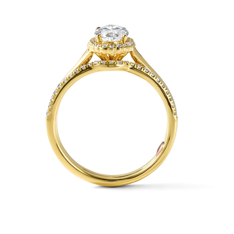 1.20 CT. T.W. Certified Oval Lab-Grown Diamond Frame Bridal Set 14K Gold (F/VS2)