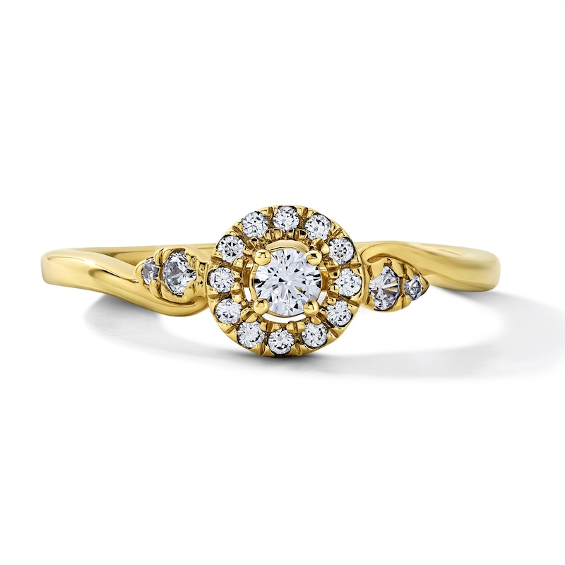 0.25 CT. T.W. Lab-Grown Diamond Frame Promise Ring in 10K Gold (F/VS2)