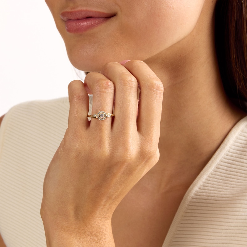 0.25 CT. T.W. Lab-Grown Diamond Frame Promise Ring 10K Gold (F/VS2)