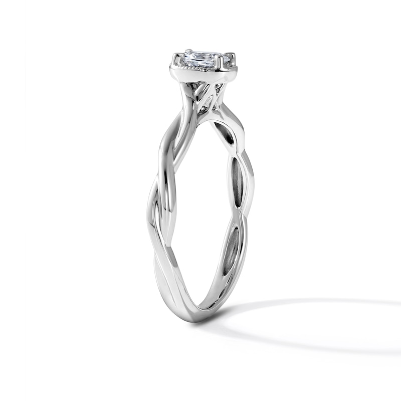 0.20 CT. T.W. Oval Lab-Grown Diamond Milgrain Frame Promise Ring in 10K White Gold (F/VS2)