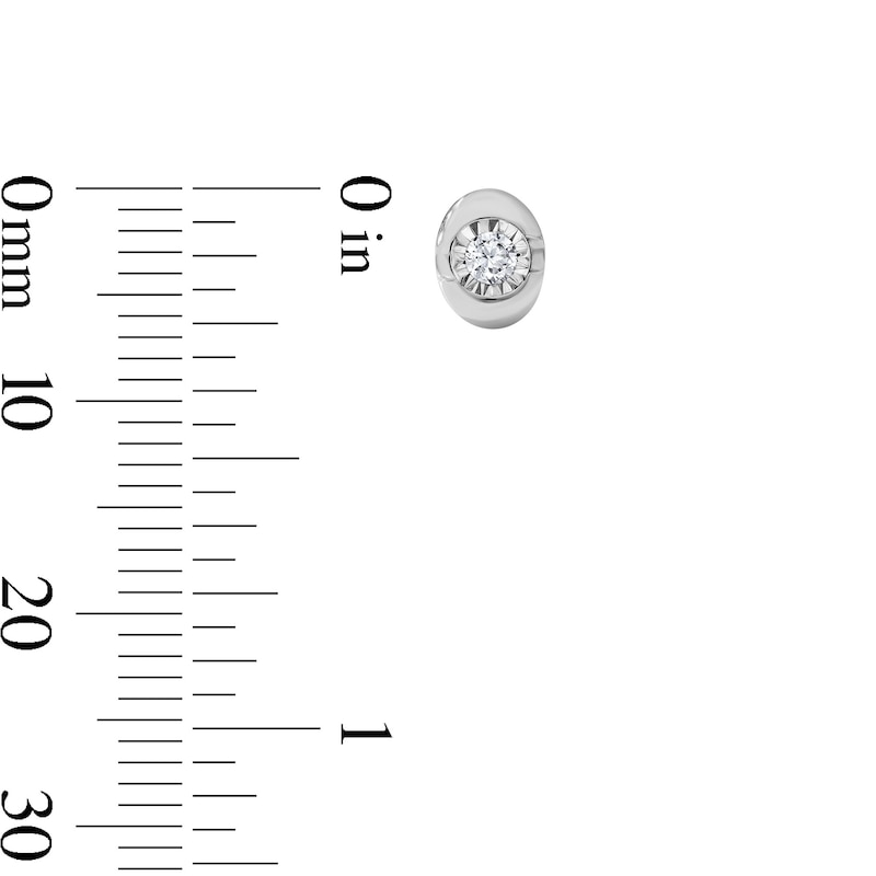 0.10 CT. T.W. Lab-Grown Diamond Solitaire Oval Stud Earrings in Sterling Silver (F/SI2)